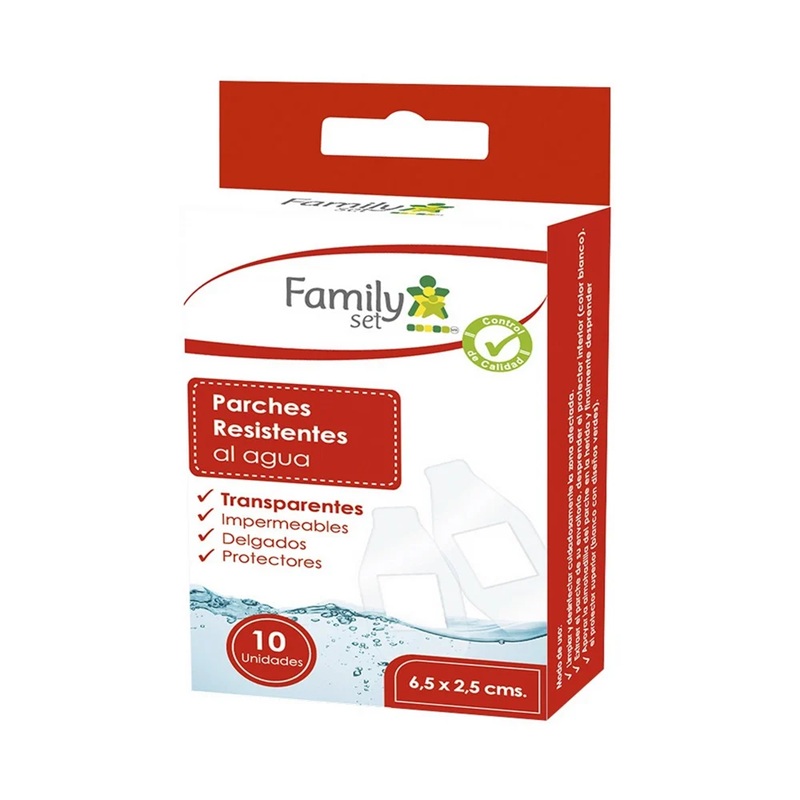 Family Set Parche Curita Transparente Resistente al Agua 10 Unidades