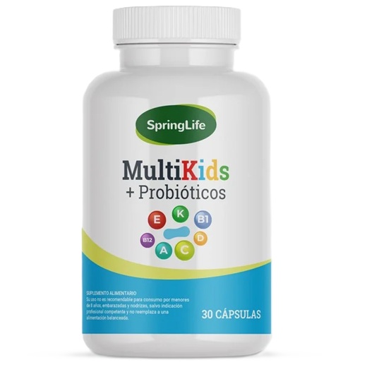 MultiKids con Probióticos 30 Cápsulas Springlife