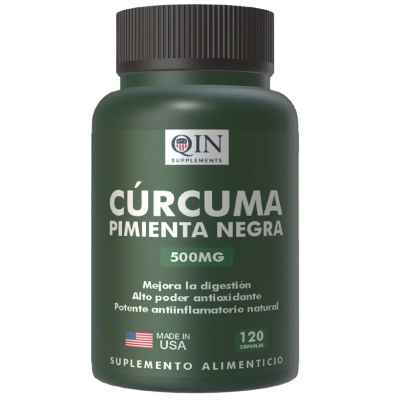 Cúrcuma- Pimienta negra 500 mg 120 Cápsulas Qin