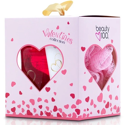 Beauty 100 Heart Shower Gel 55 mL + Colonia 55 mL + Esponja