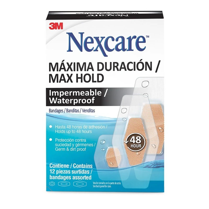 Nexcare Parches Impermeables Max Duración 3 Tamaños 12 Unidades 3M