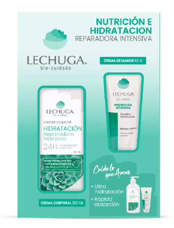 Estuche Lechuga Nutrición e Hidratación Crema de Manos 50 g + Crema Corporal 350 mL