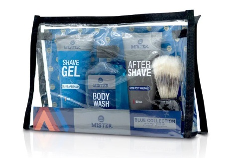 Oh! Mister Blue Gel de Afeitar 60 mL +Loción After Shave 60 mL +Gel de Ducha 120 mL +Hisopo