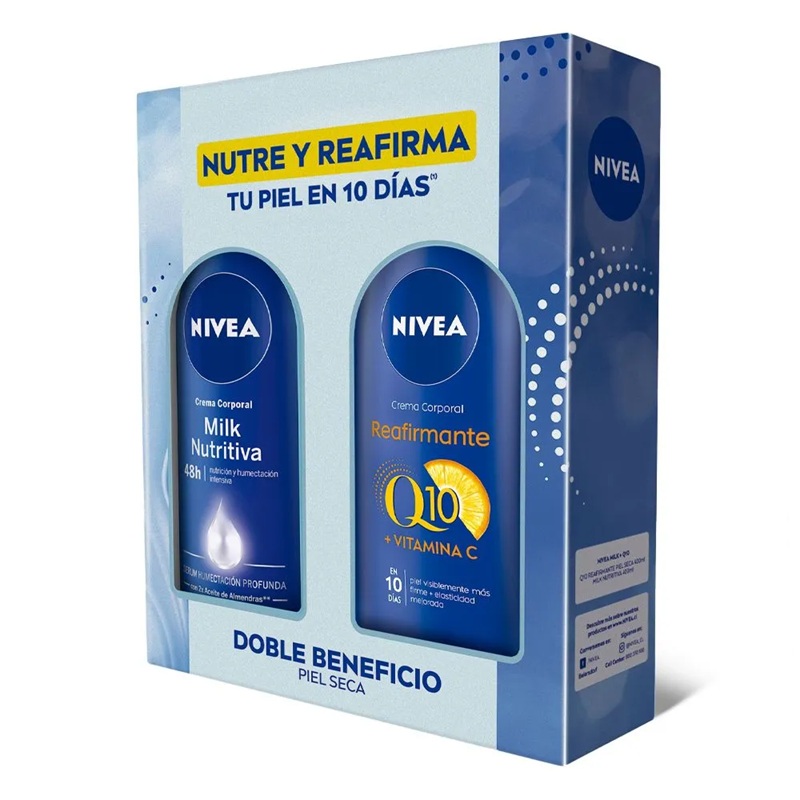 Nivea Milk Nutritiva + Reafirmante Q10 Crema Corporal 400 mL Beiersdorf