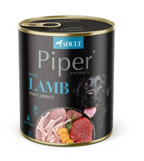Piper Perro Adulto Alimento Húmedo Cordero Zanahoria Lata 800 g