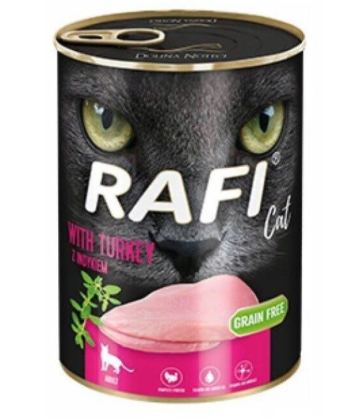 Rafi Gatos Alimento Húmedo Pavo Lata 400 g