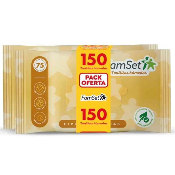 Family Set Toallitas Húmedas Pack x2 75 Unidades