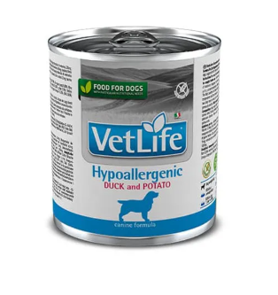 VetLife Alimento Húmedo Perros Hipoalergénico Pato y Papa 300 g