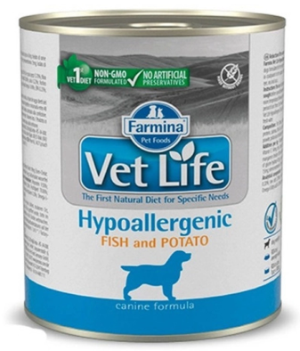 VetLife Alimento Húmedo Perros en Recuperación Hipoalergénico Pescado y Papa 300 g