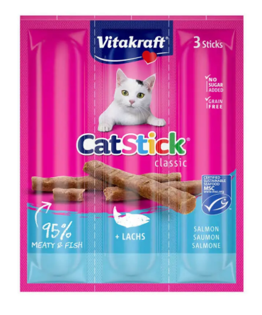 Vitakraft CatSnick Snack en Palito Salmón 3 Unidades 18 g