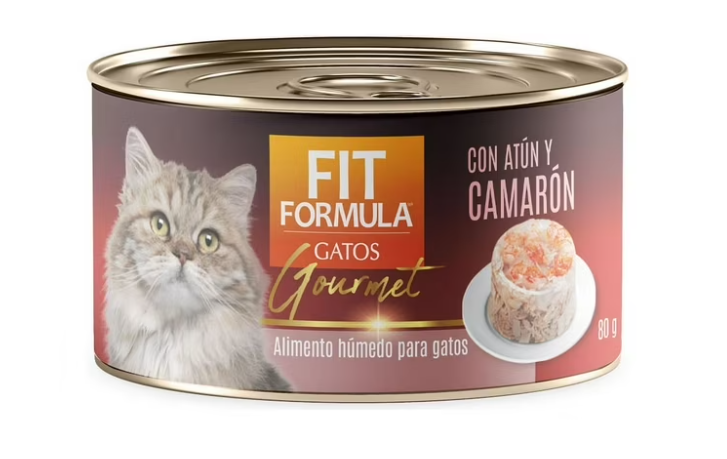Fit Formula Gatos Alimento Húmedo Atún y Camarón Lata 80 g