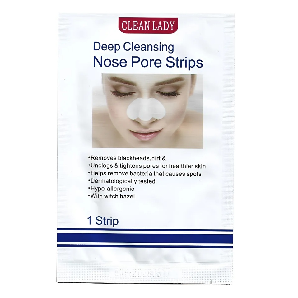 Parche Elimina Puntos Negros Nose Pore Strip 1 Unidad Clean Lady