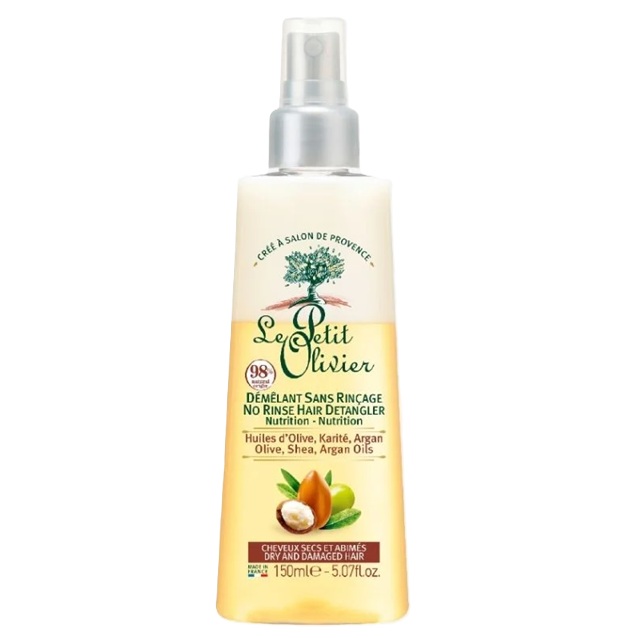 Desenredante Bifásico Cabello Seco y Dañado con Aceite de Oliva, Karité y Argán 150 mL Le Petit Olivier