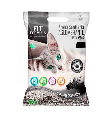 Fit Formula Arena Sanitaria Aglomerante para Gatos 10 kg Carbón Activado Drag Pharma