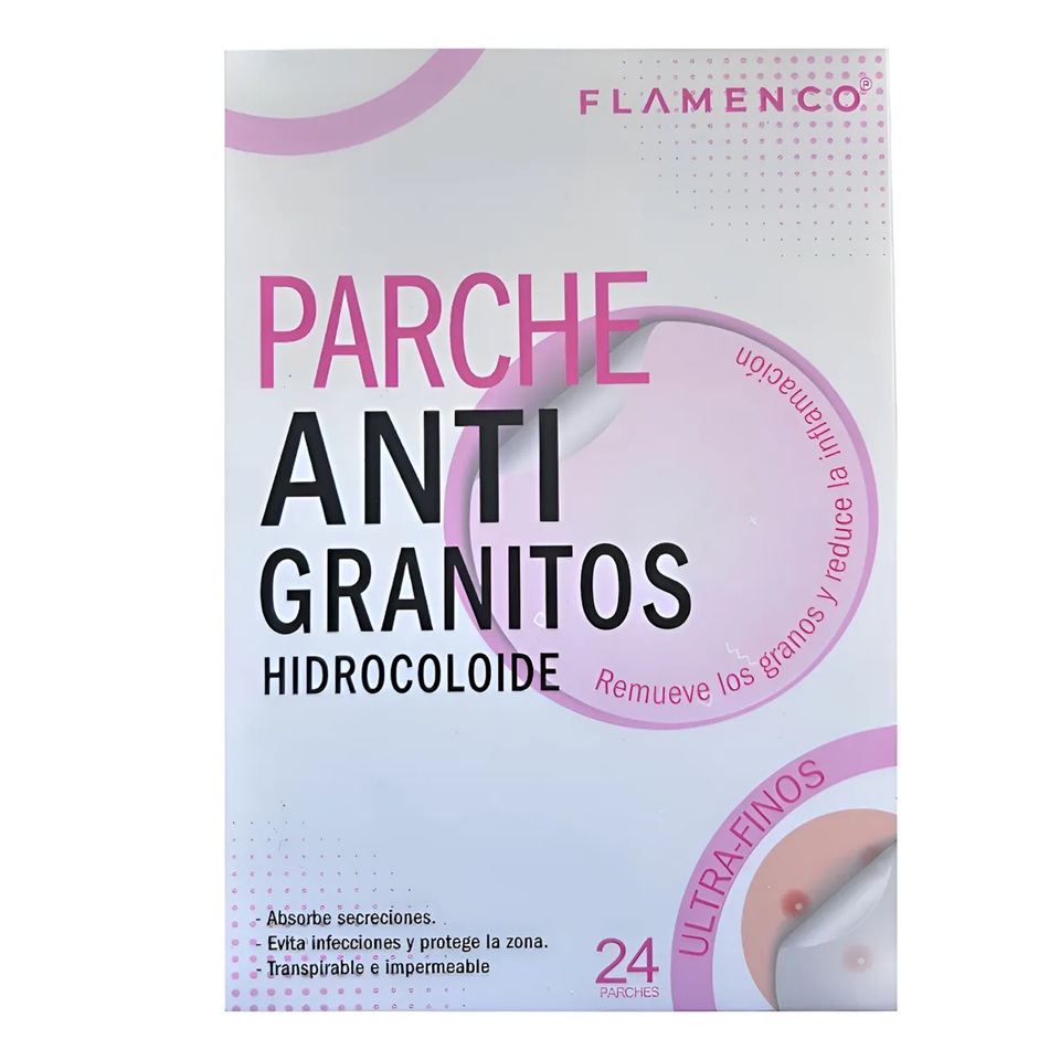 Parche Anti Acné Hidrocoloide Ultrafinos 24 Unidades Flamenco