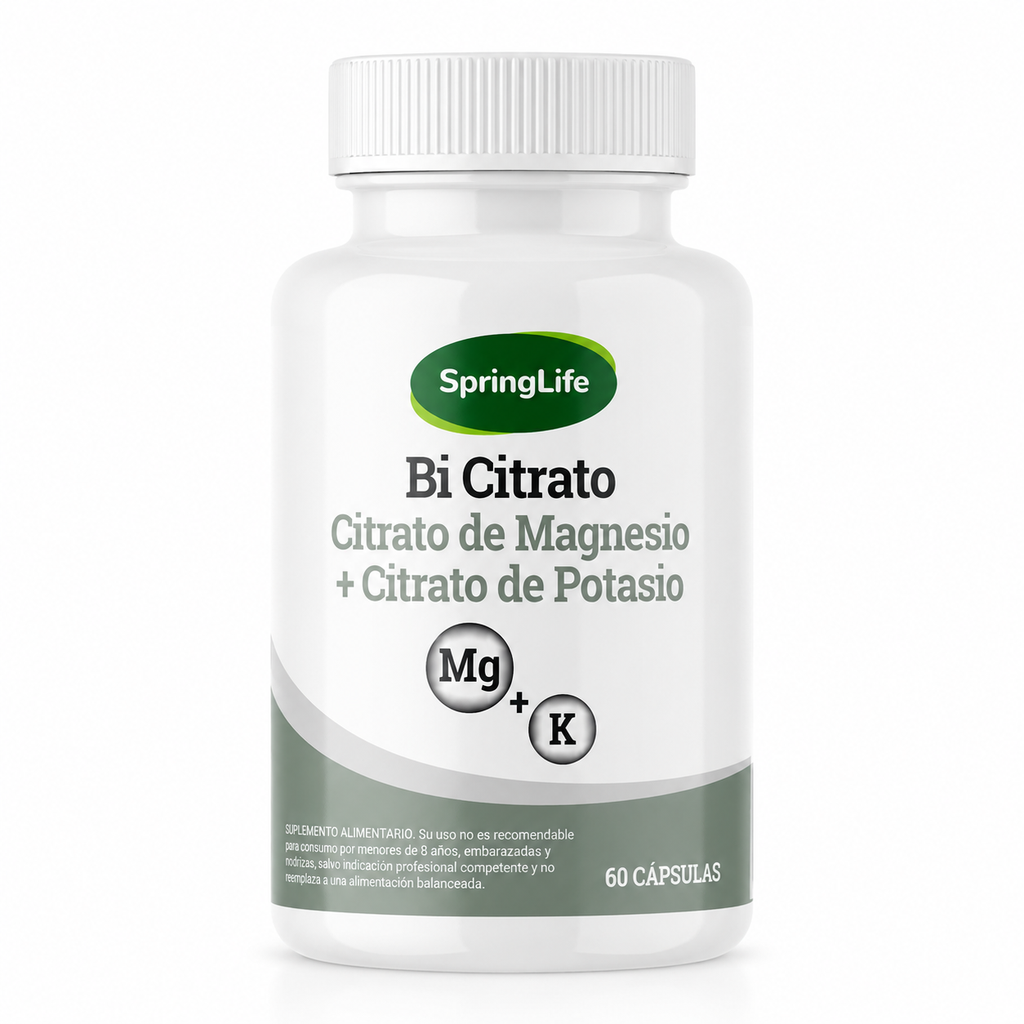 Bi Citrato Citrato de Magnesio y de Potasio 60 Cápsulas SpringLife
