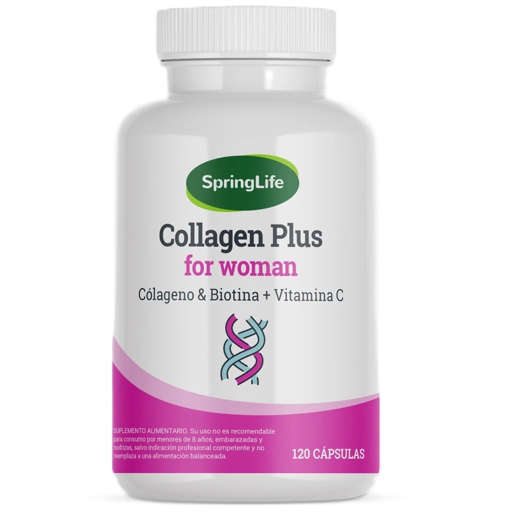 Collagen Plus for Woman (Colágeno + Biotina+Vit C) 60 Cápsulas SpringLife