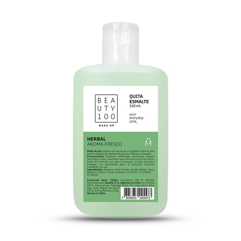 Beauty 100 Quitaesmalte Herbal 110 mL