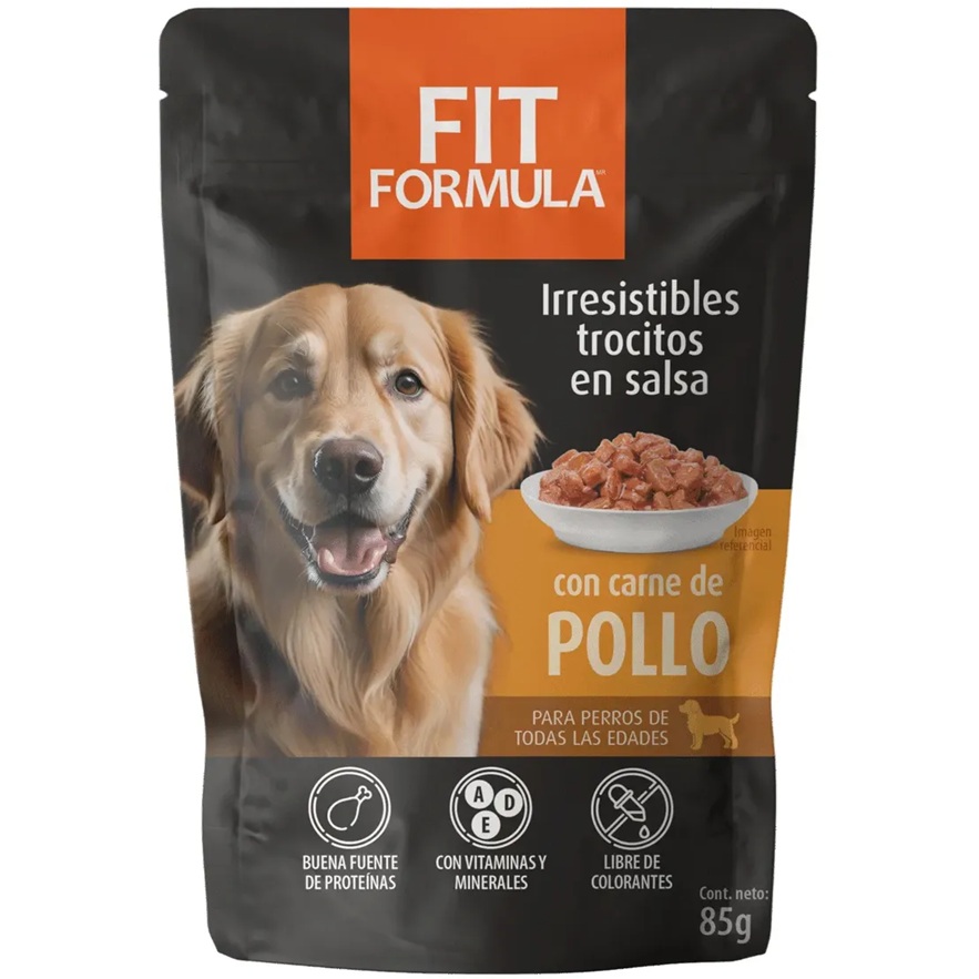 Fit Formula Trocitos en Salsa con Carne de Pollo Alimento Húmedo Perros 85 g