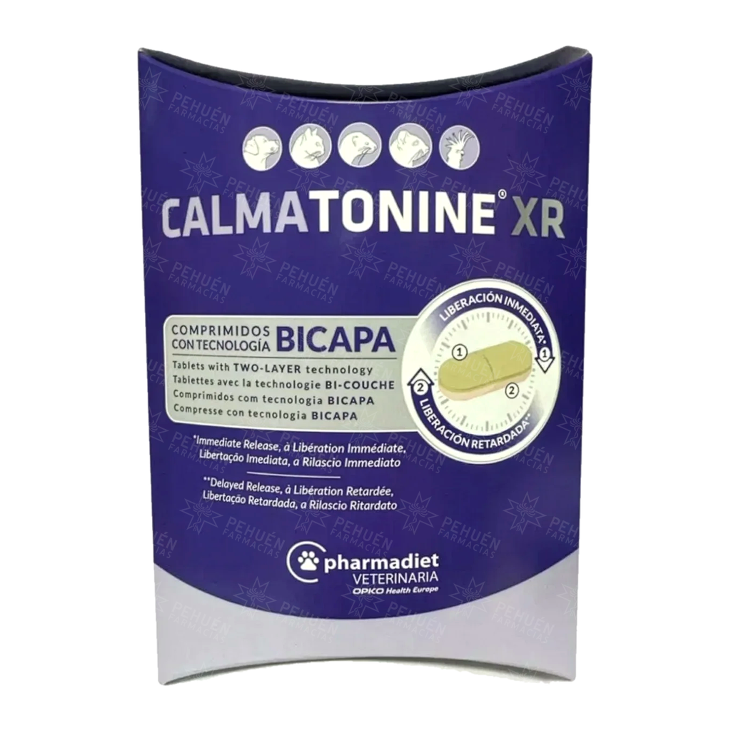 Calmatonine XR (Gato/Perro/Exóticos) 10 Comprimidos Suplemento Relajante Bicapa Pharmadiet