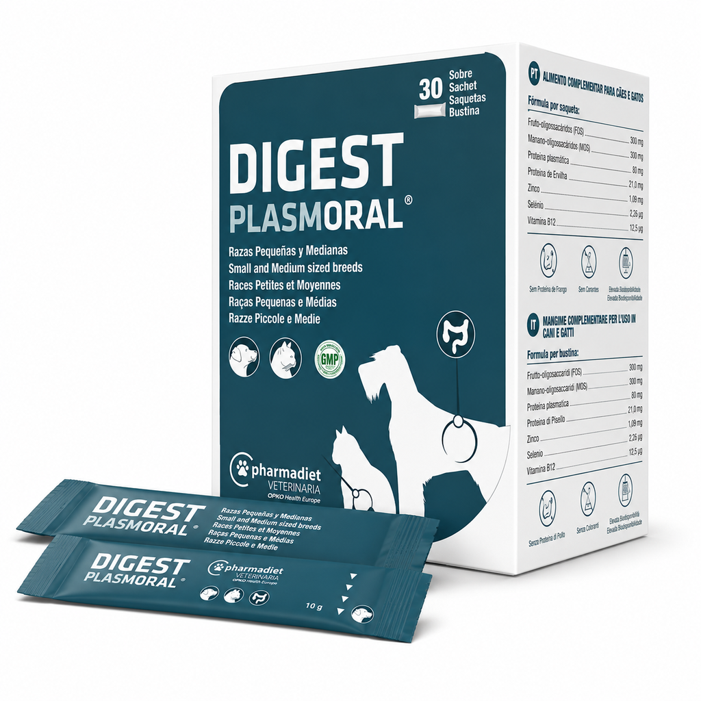 Digest Plasmoral (Gato/Perro) Razas Pequeñas y Medianas 6 Sachet Regulador Digestivo Probiótico Pharmadiet