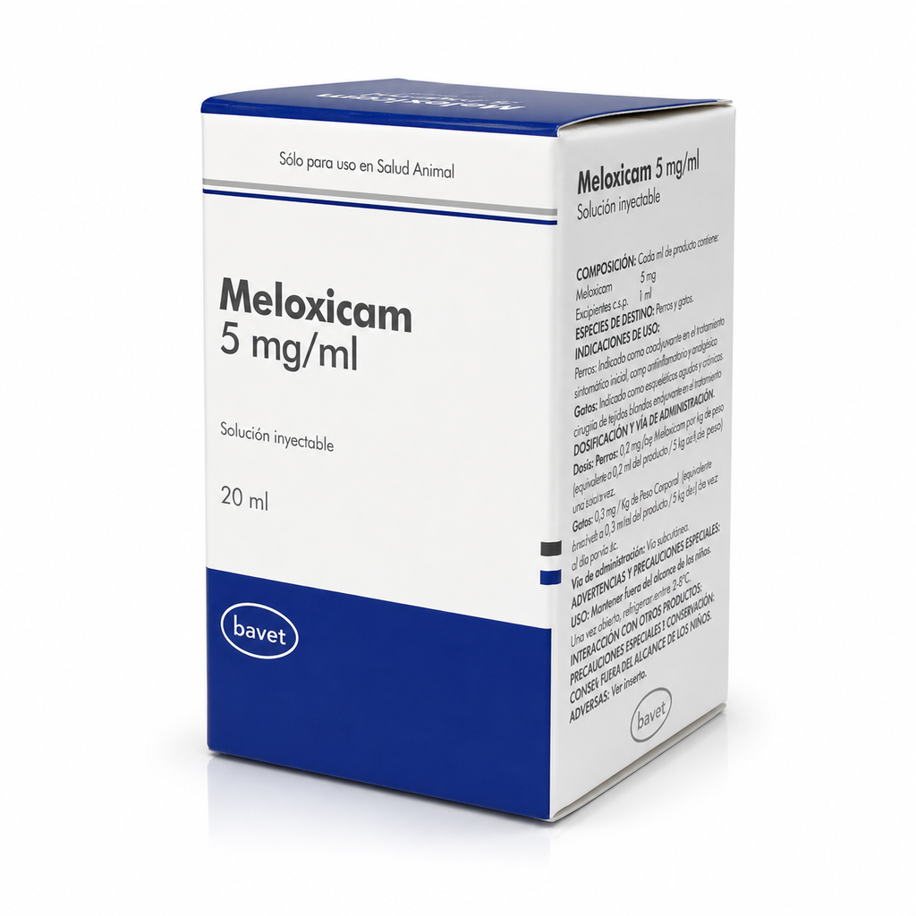  Meloxicam (Perro/Gato) 5 mg/mL Solución Inyectable 20 mL (G) Bavet