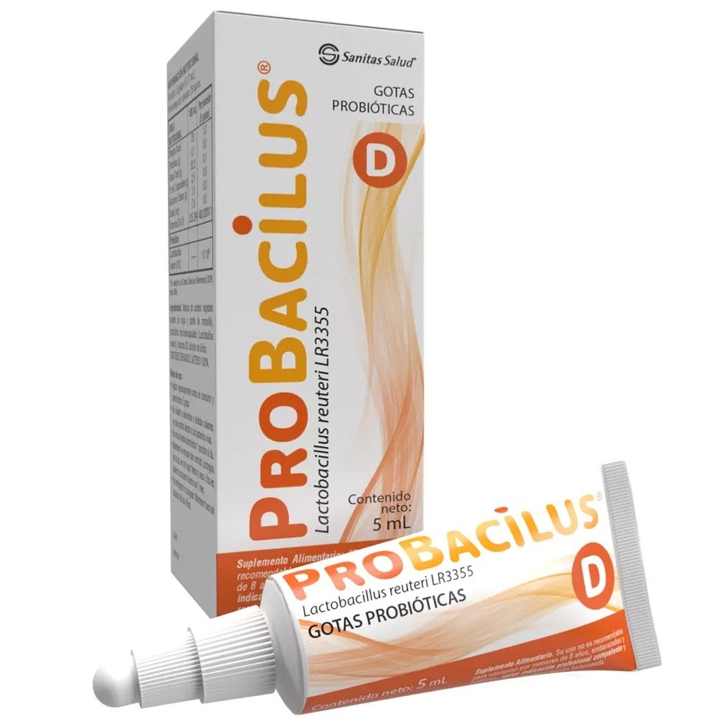 ProBacilus D 100 mill. UFC/0,2mL L. Reuteri Gotas Suspensión Oral 5 mL Sanitas* 