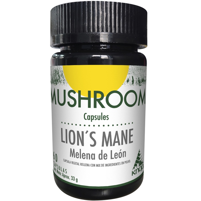 Mushroom Lions´s Mane Melena de León 600 mg 60 Cápsulas Knop*