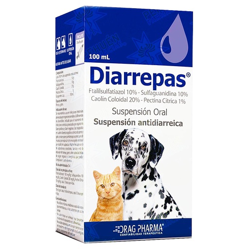 [7800006000737] Diarrepas Gato/Perro Suspensión Oral 100 mL Drag Pharma