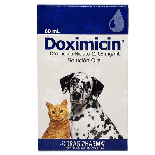 [7800006006692] Doximicin Gato/Perro 11,08 mg/mL Solución Oral 60 mL Drag Pharma