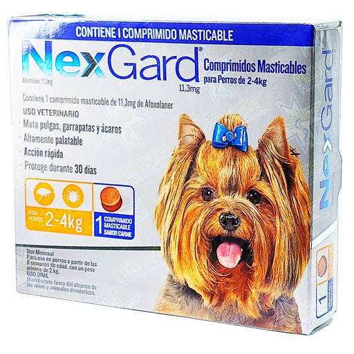 [7809599501461] Nexgard Perros 2 a 4 kg 11,3 mg 1 Comprimido Masticable Boehringer Ingelheim