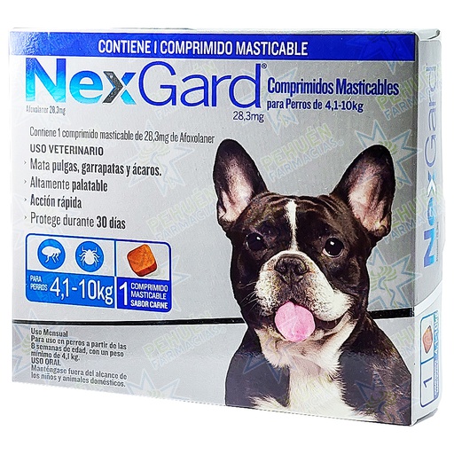 [7809599501508] Nexgard Perros 4,1 a 10 kg 28,3 mg 1 Comprimido Masticable Boehringer Ingelheim