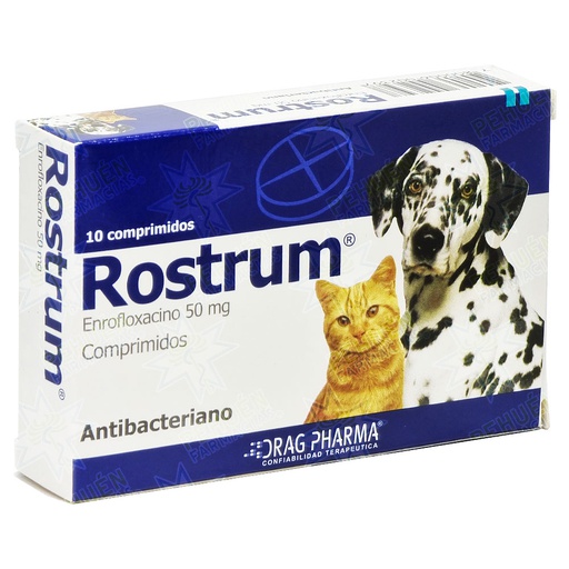 [7800006002397] Rostrum 50 mg Gato/Perro 10 Comprimidos Drag Pharma