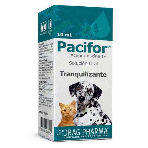 [7800006000294] Pacifor Gato/Perro 1 % Solucion Oral 10 mL Drag Pharma