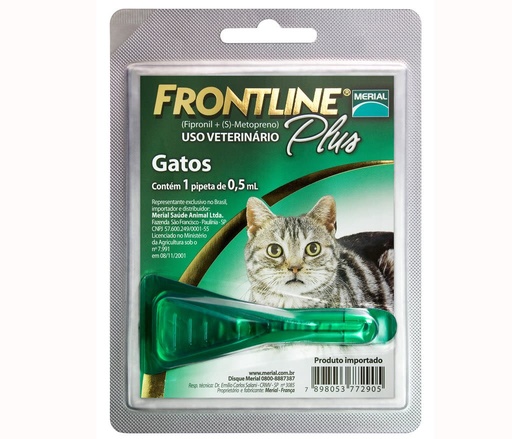 [7730997410607] Frontline Plus Gatos (10/9) % Pipeta 0,5 mL Boehringer Ingelheim