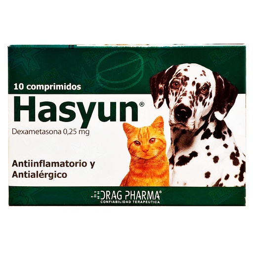 [7800006000553] Hasyun Gato/Perro 0,25 mg 10 Comprimidos Drag Pharma
