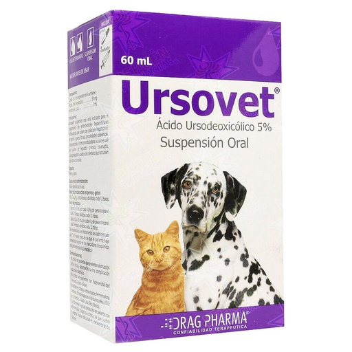 [7800006007033] Ursovet Gato/Perro 5 % Suspensión Oral 60 mL Drag Pharma
