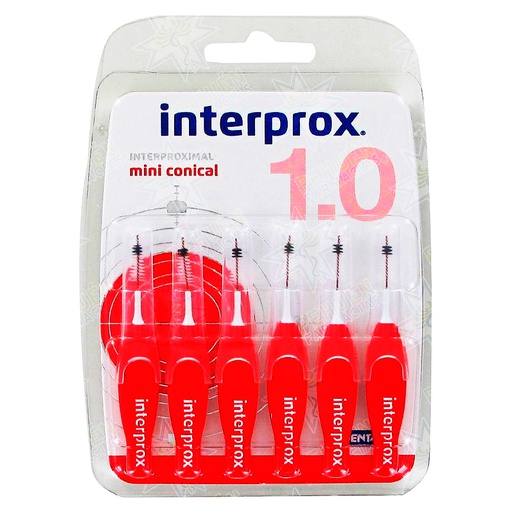 [8427426033306] Interprox 1,0 mm Mini Cónico 6 Cepillos Interproximales Dentaid