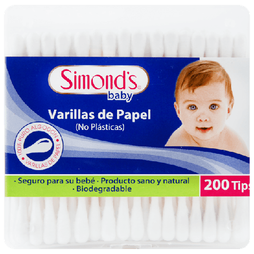 [7804945002197] Simond's Baby Cotonitos con Varillas de Papel 200 Unidades Durandin