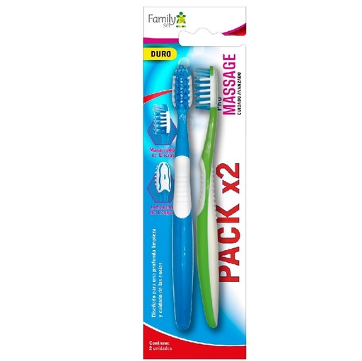 [7805633018643] Cepillo Dental Duro 2 Unidades Family Set