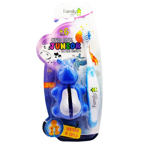 [7805633014522] Cepillo Dental Junior 6+ Años con Sujetador de Animalito Family Set