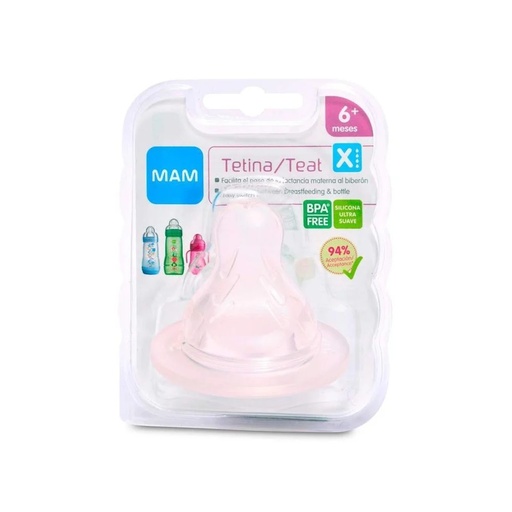 [9001616204005] Mam Tetina Repuestos Chupete 6 m+ Flujo Extra Rápido 2 Unidades 