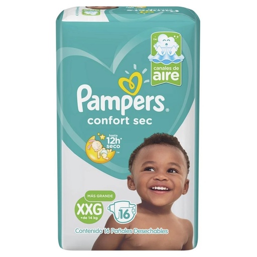 [7500435122450] Pampers Confort Sec Talla XXG Más de 14 Kg 16 Pañales P&G