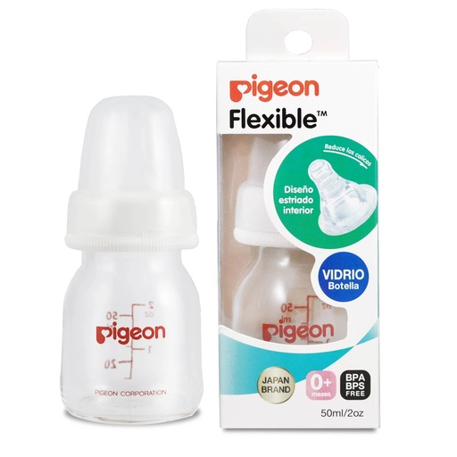 [4902508033084] Pigeon Flexible 0+m Mamadera De Vidrio 50 mL