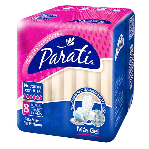 [7809536101068] Paratí Ultrafinas Noche con Alas 8 Toallas Femeninas Prodesa