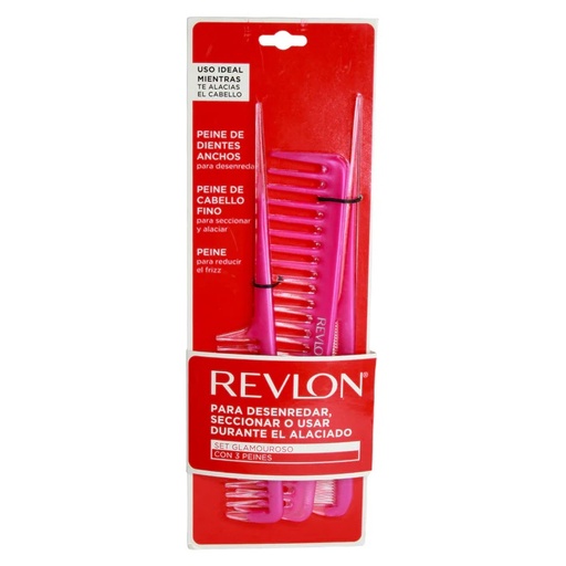 [761318025276] Revlon Set Glamouroso Peinetas 3 Unidades