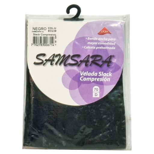 [7702783006714] Media Compresión Velada Slack Negro 70 D Samsara
