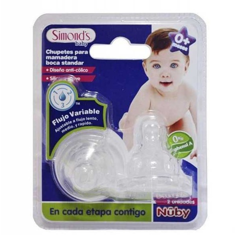 [7804945023079] Simond's Nuby Tetinas de Repuesto Silicona Boca Standard 0m+ C-19 2 Unidades