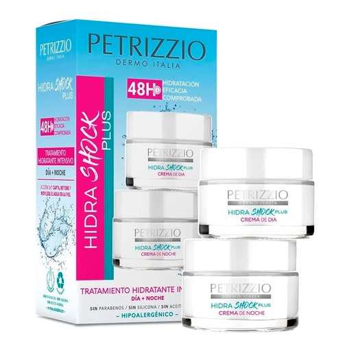 [7804907938663] Hidra Shock Plus Pack Crema de Día y de Noche 50+50 mL Petrizzio