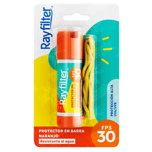 [7804920006820] Rayfilter Barra Naranja FPS 30 Bloqueador Barra 6 g Ballerina